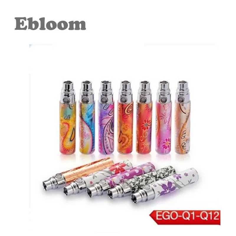 
newest colorful printing pattern battery electronic cigarette EGO Q,E cig ego q with pattern battery,cheap electronic cigarette 