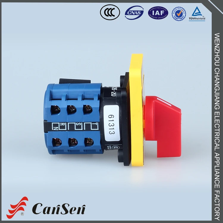 LW26-20 ВОЛЬТМЕТР CE Сертификат желтая табличка красный ручка изменение напряжения вольтметр селекторный Переключатель