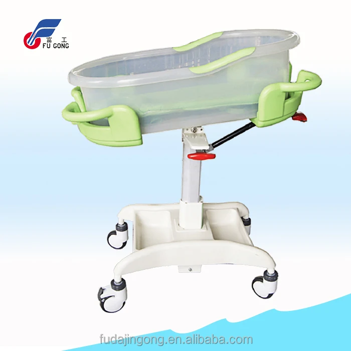 Multifunction New Born Hospital Baby Bed on Wheels Luxury Metal 830~1000mm Plastic CN;HEB A-48 Free Spare Parts Fuda Iron
