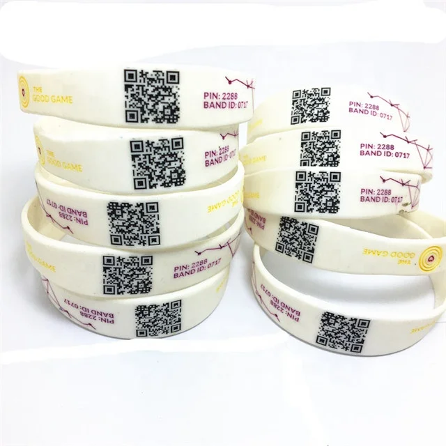 Customized QR silicone wrist band wristband bracelet silicone wristband