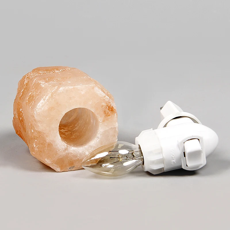 Himalayan Salt Night Light salt lamp Hand Carved Natural Salt Wall Lamp with 360 Degree Rotatable Plug