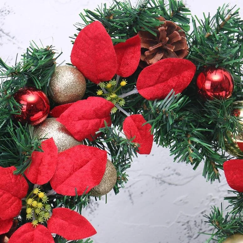 
Traditional Plain PVC Christmas Wreath artificial pine wreath soft needles diameter 50 cm 