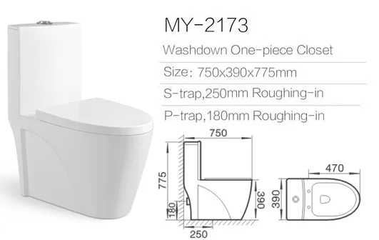 UPC Modern One Piece Design Sanitary Ware Ceramic Dual Flush  White or Black Toilet
