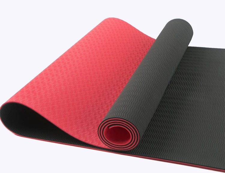 Custom Printed Home Fitness Equipment 2 Layers TPE Yoga Mat
