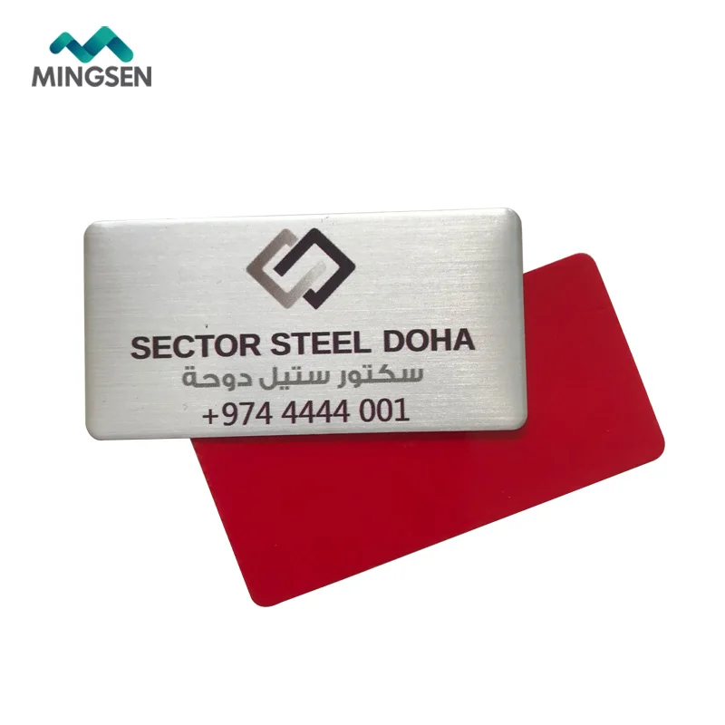 custom brand logo adhesive brushed aluminum nameplate