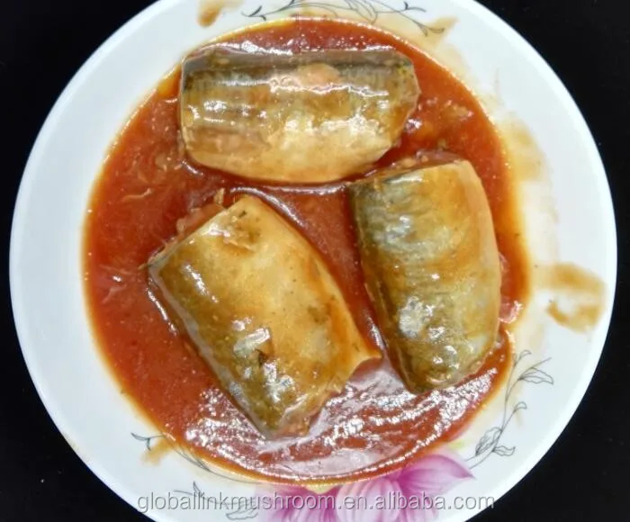 Canned mackerel in Tomato sauce canned fish China factory