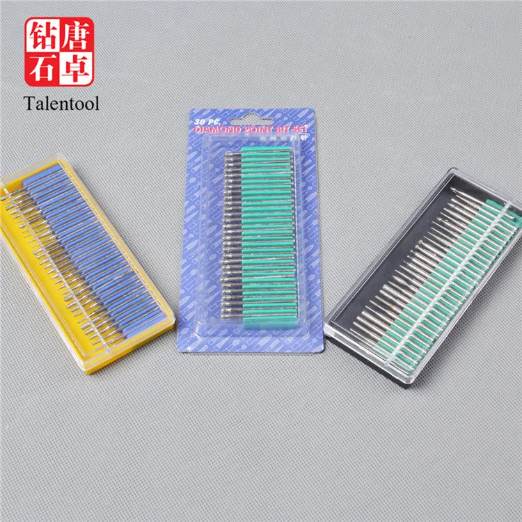 talentool 30 Pcs Diamond Burr Bits Drill For Engraving Etching Dremel Rotary