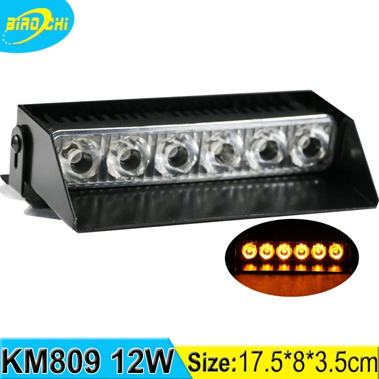 6 LED 17.5cm Deck Dash Light Windshield Amber Emergency Hazard Warning Flashing Strobe Light