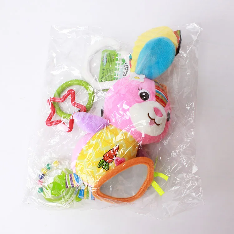 H026D Rabbit Teether Stroller Hanging Baby Rattles Soft Toy