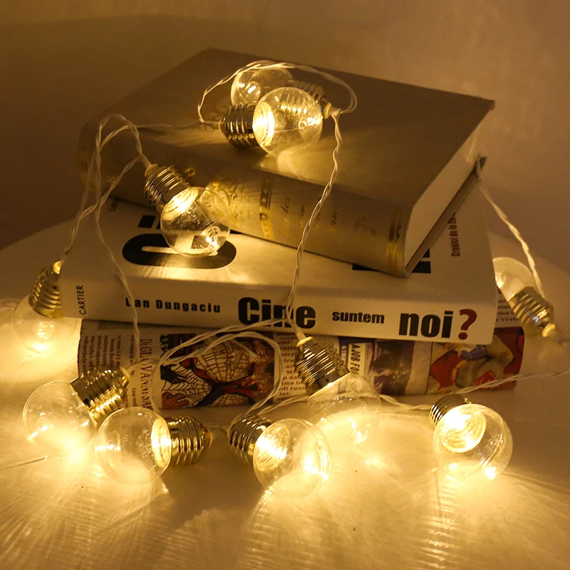 Battery powered Led edison bulbs copper wire string light for festival decoration