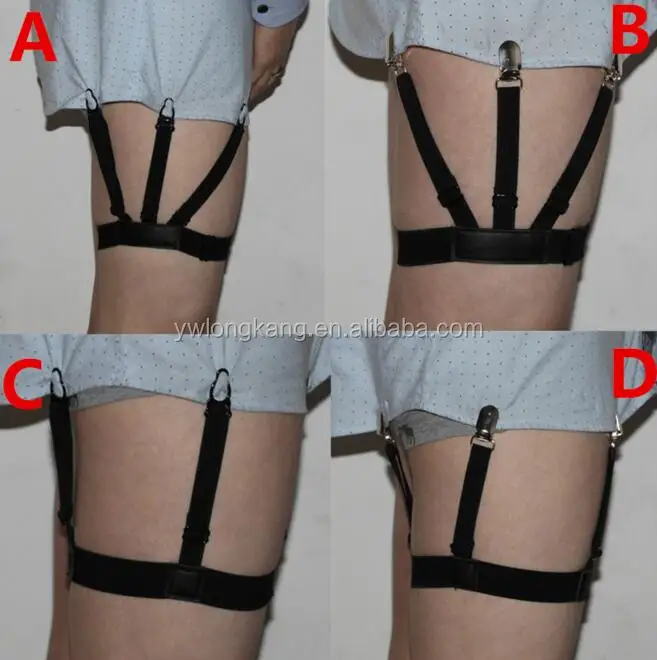 Hot sale fashion mens shirt stays holder garters with non-slip locking clamps