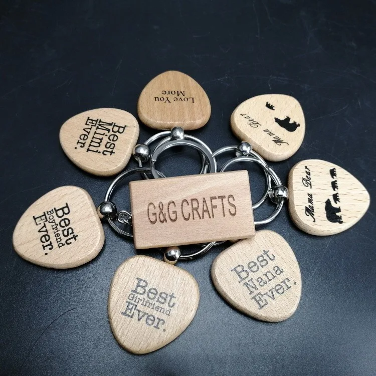 Wholesale Factory Custom Logo Circular Wooden Keychain