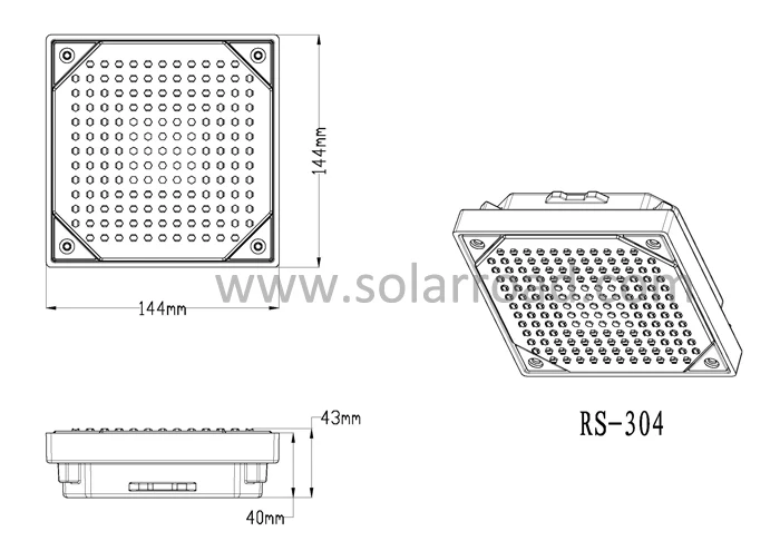 
SOLARROAD RS-304 High Brightness Transparent PC interface LED Solar Light Brick 