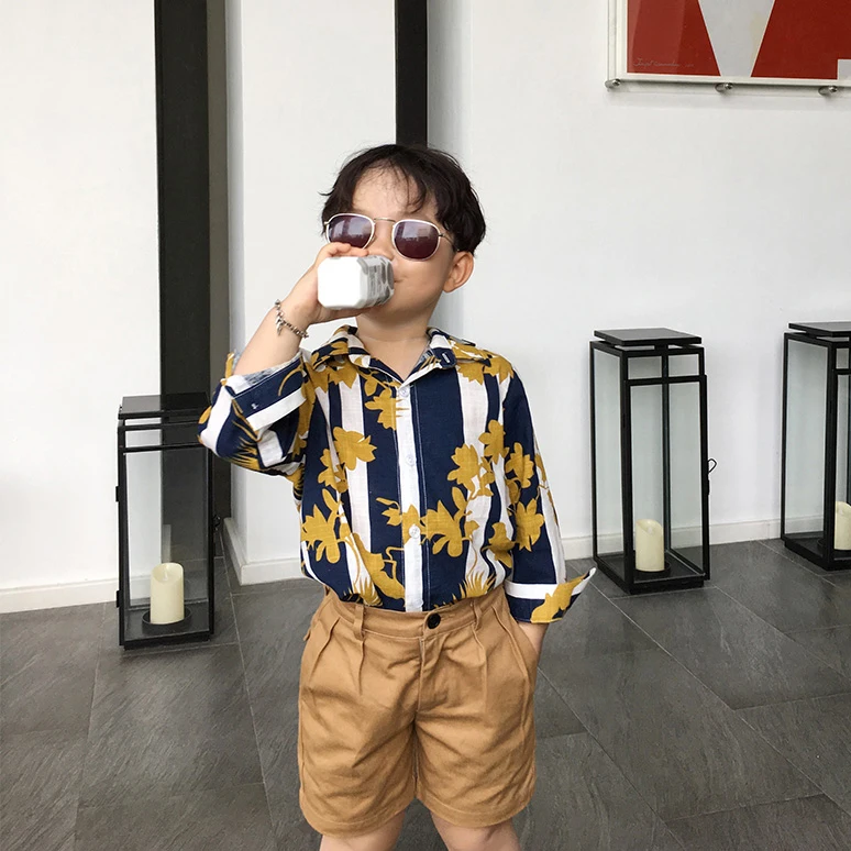 
2021 OEM Hot Selling Beachwear Kids Shirts Children Fashion Shirts For Boys Wholesale 