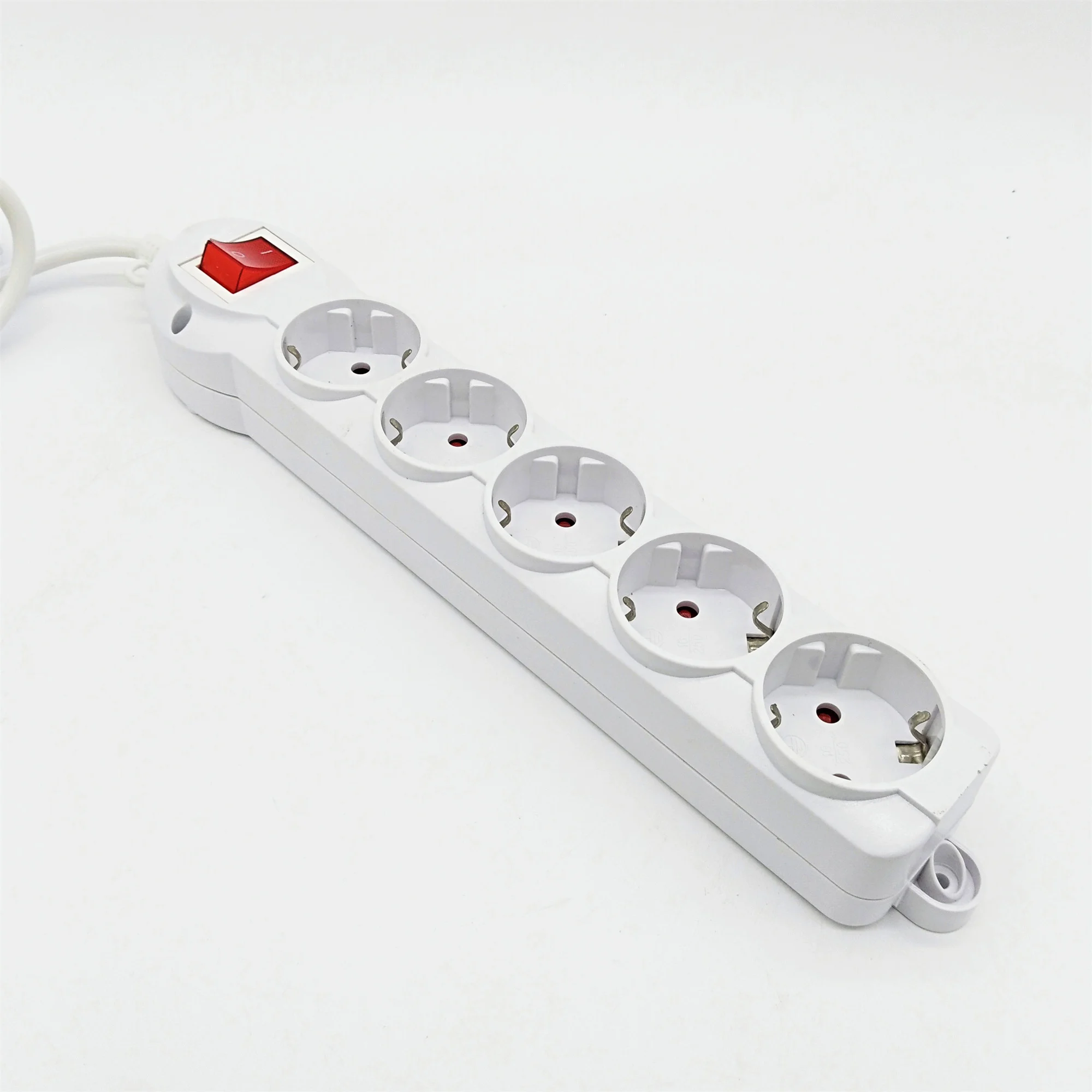 Electric Sockets  European 220v Power Strip 4 gang socket grounding  Extension  Cord