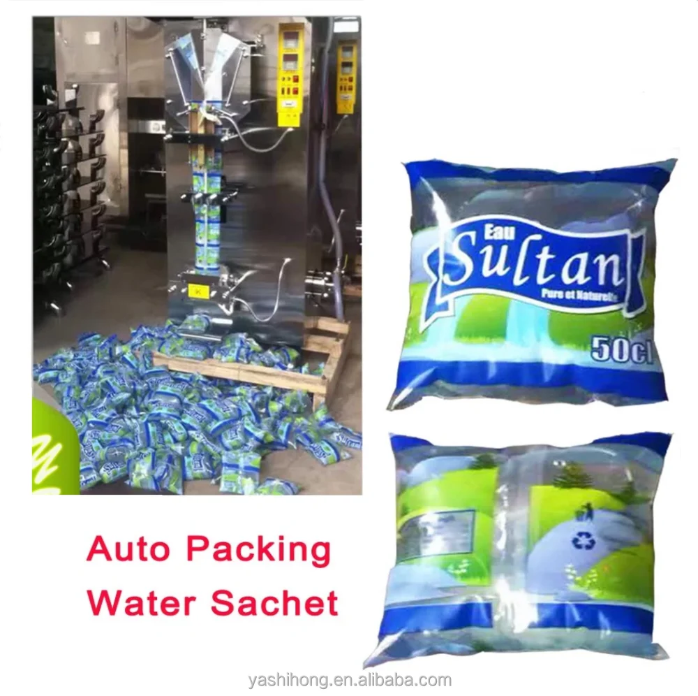 Custom automatic Packing PE film / Laminated sachet Pouch Film / plastic film roll for water sachet 500ml