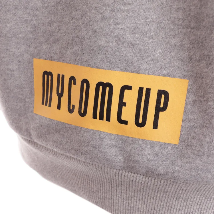 winter thick basketball ski snowboard cut and sew light grey 400 gsm cotton print fleece hoodie hooded sweatshirts