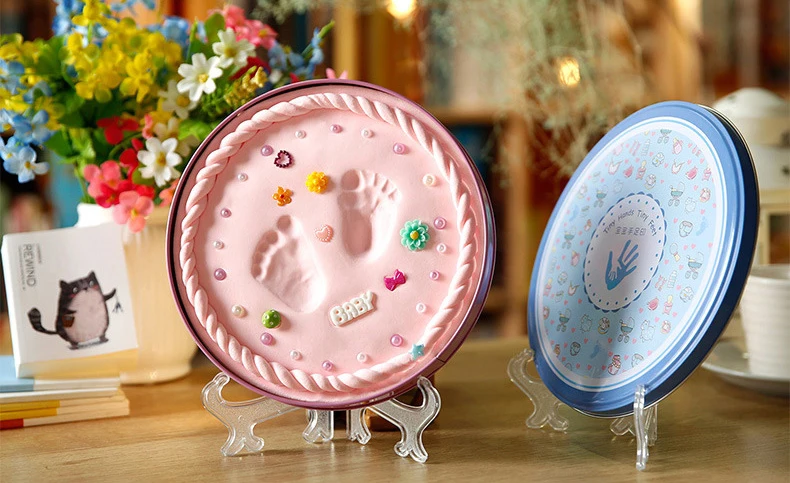 
DIY Baby Hand And Footprint Kit Newborn Keepsake Print with Non Toxic Clay Ornaments 