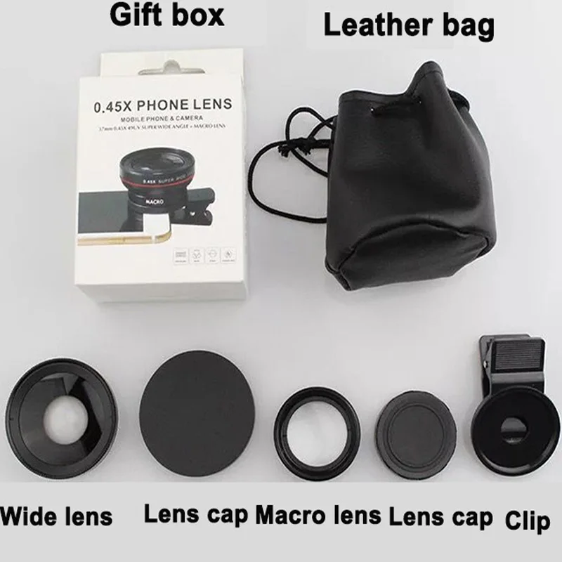 LIGINN Внешняя камера для мобильного телефона 2 в 1 комплект объектива 0.45x Супер Широкоугольный макро объектив L-045