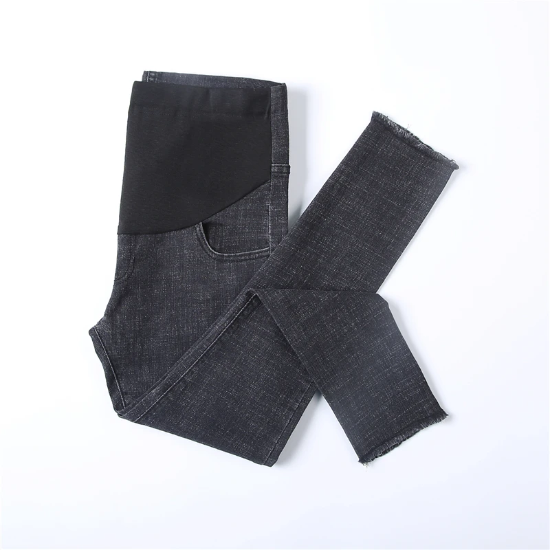 
KY pregnant tube High-rise waist Over-the-bump jersey belly band waistband Skinny fit maternity jeans 