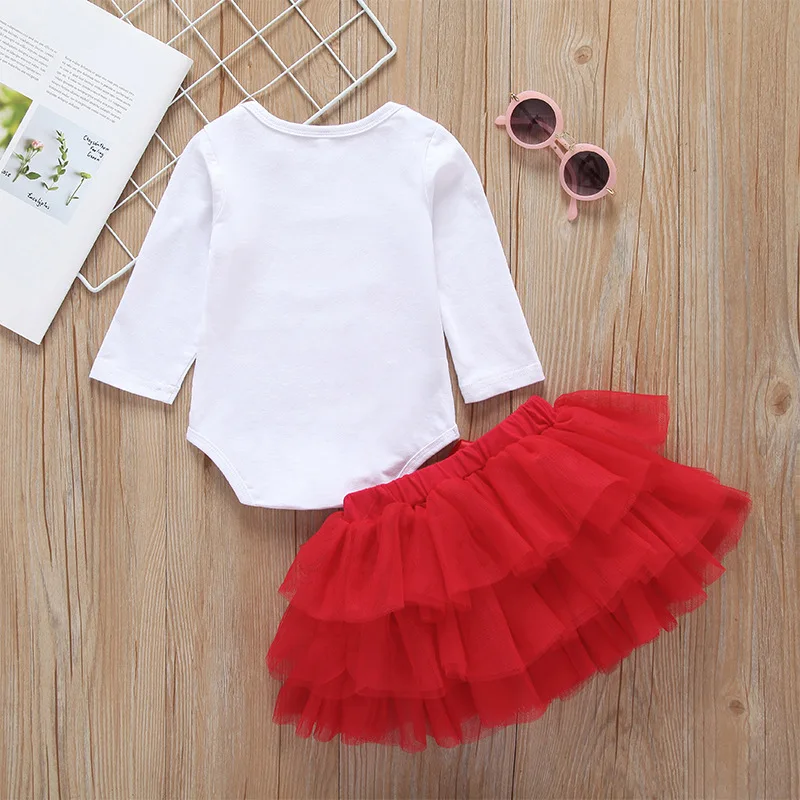 Baby Girl Clothes Outfits Infant Clothing Sets Romper + Red Tutu Skirt Newborn Baby Suits Clothes Set