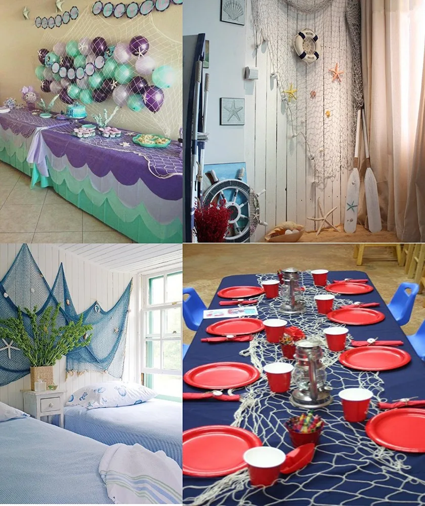 Mediterranean Decorative Nautical Fish Net wall hanging photo frames