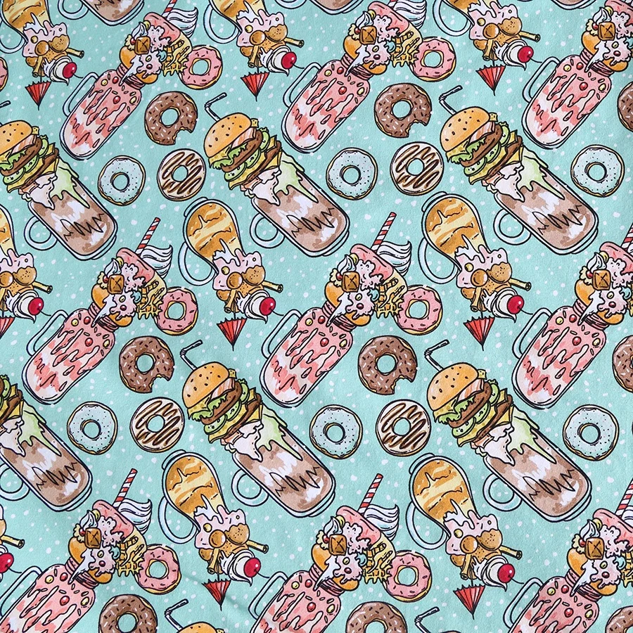 
Digital printing 95 Cotton 5 Spandex Knitted fabric for kids 