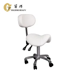 Adjustable White Saddle Seat Stool Styling Chair Salon Furniture Barber Chair Hair Beauty Salon,leisure Facilities Metal Modern