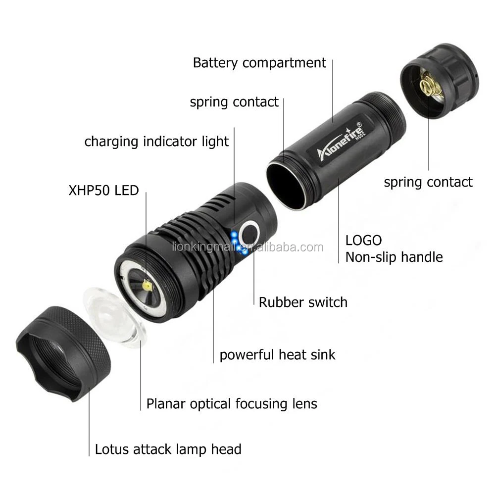  Alonefire H002 OEM Cree XHP50 светодиодный высокомощный охотничий зум ультра яркий фонарик Полиция мощный патрульный фонарь 26650