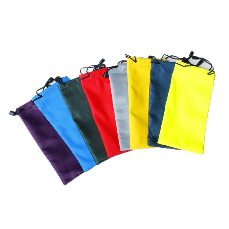 Custom logo black soft microfiber sunglasses pouch double drawstring sun glasses pouch