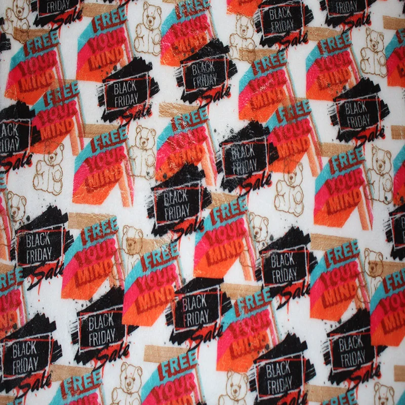 
Custom Printed 100% Polyester Double Side Minky Fabric 