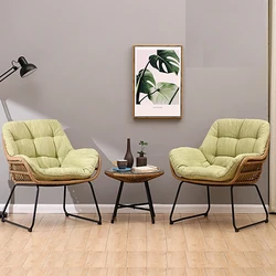 Modern Outdoor Leisure Glass Table Chair Garden Furniture Rattan Sofa Chair Set