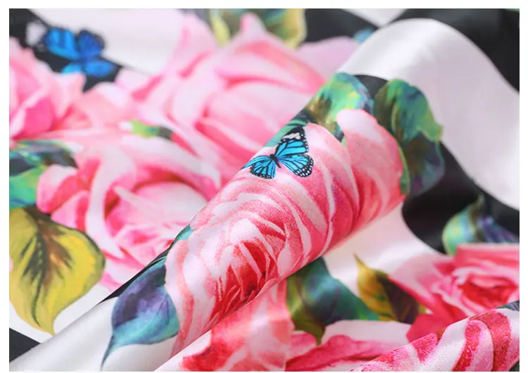 
stretch silk charmeuse fabric natural silk fabric flower silk fabric for fashion scarf 