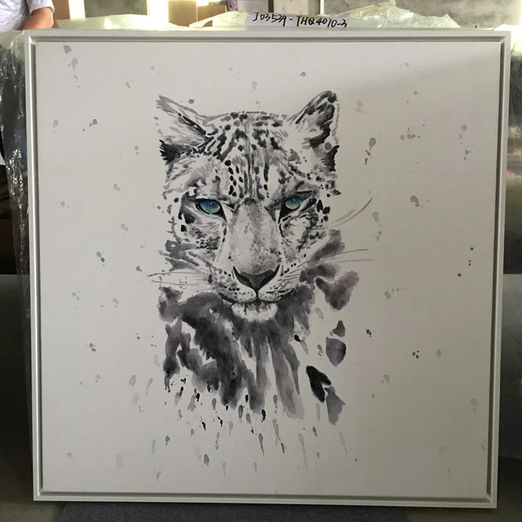 Modern Textured Painting Animal Giraffe Oil Painting On Canvas Stretched By Plastic Frame