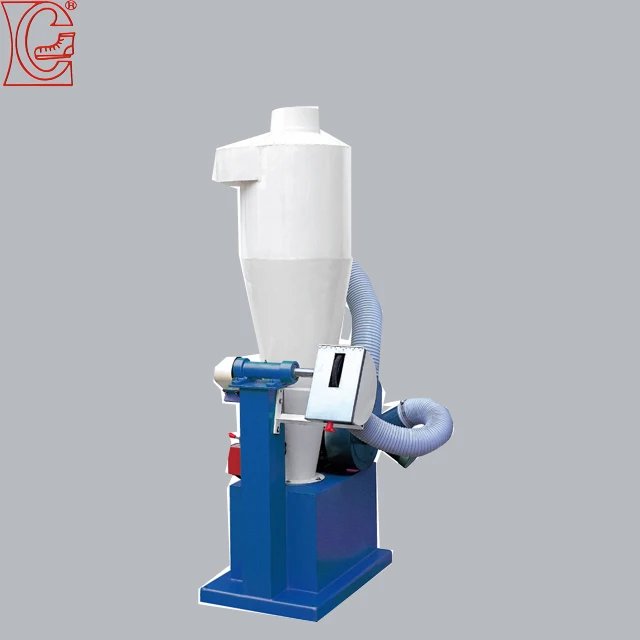 
shoe sole forming or trimming machine with blue and white 