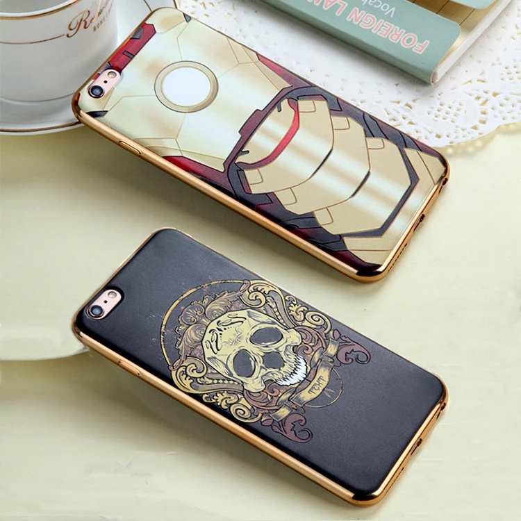 
Flamingos Pink Gold Edge TPU Electroplating Soft Phone Case for iPhone 7 Covers for iPhone 6s 7 7plus Case 