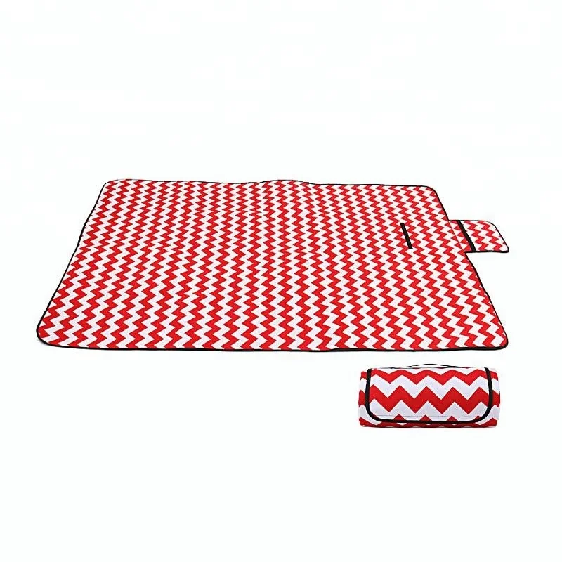 2019 New Foldable Canvas Beach Mat Sand Proof Custom Waterproof Picnic Blanket