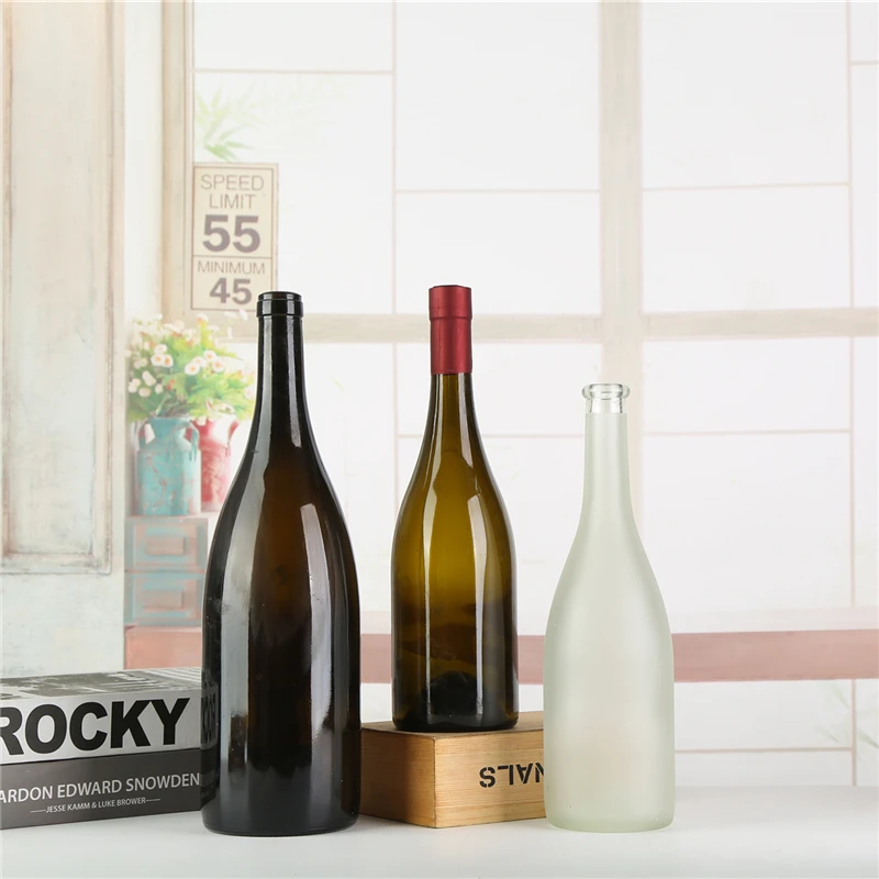 
High quality 5l 5000ml dark green red wine glass bottle with cork wholesale 