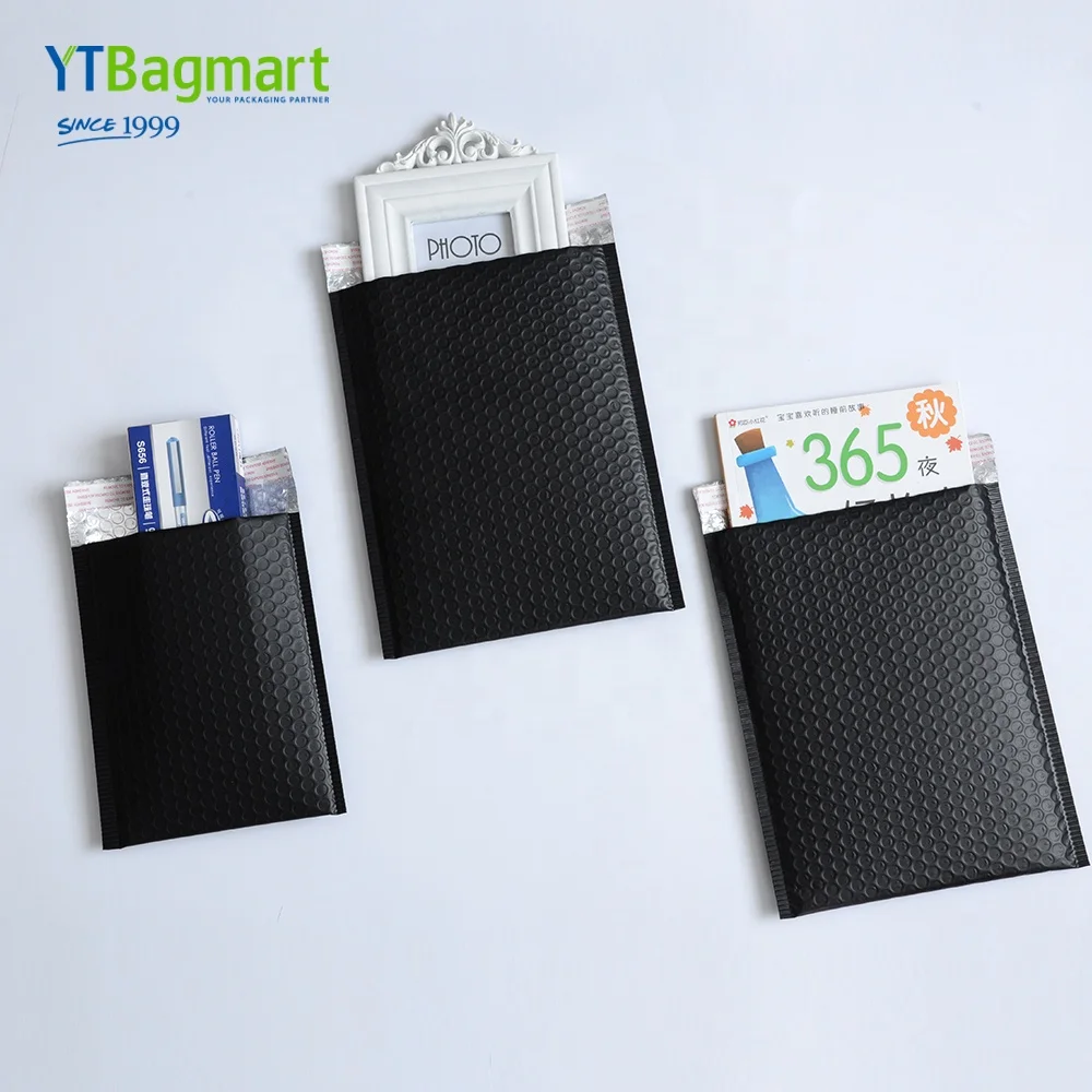 
Wholesale Black Padded Envelopes Bubble Packaging Courier Poly Matte Black Bubble Mailer 