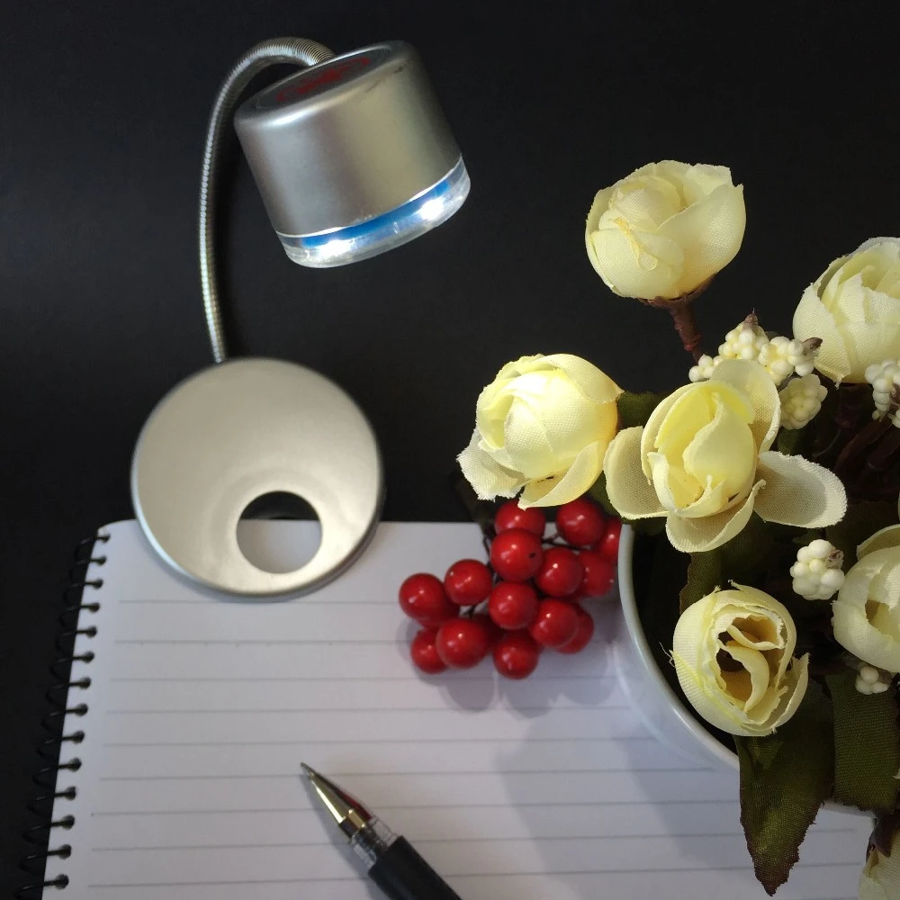 Гибкая лампа для чтения, рекламная мини-лампа с зажимом для путешествий