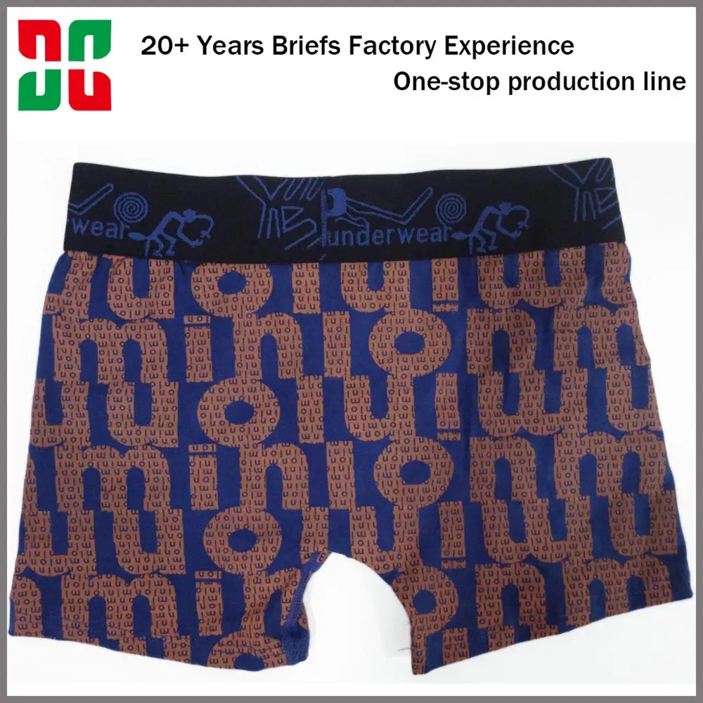 South America Customer logo Printing Men Boxer Cotton Sexy Underwear