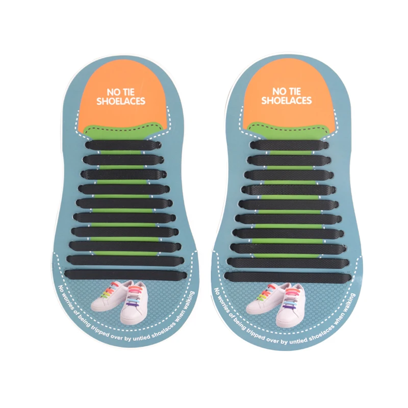 Custom Rubber Slip Sneaker Elastic Shoelaces Lazy No Tie Silicone Shoelaces Factory