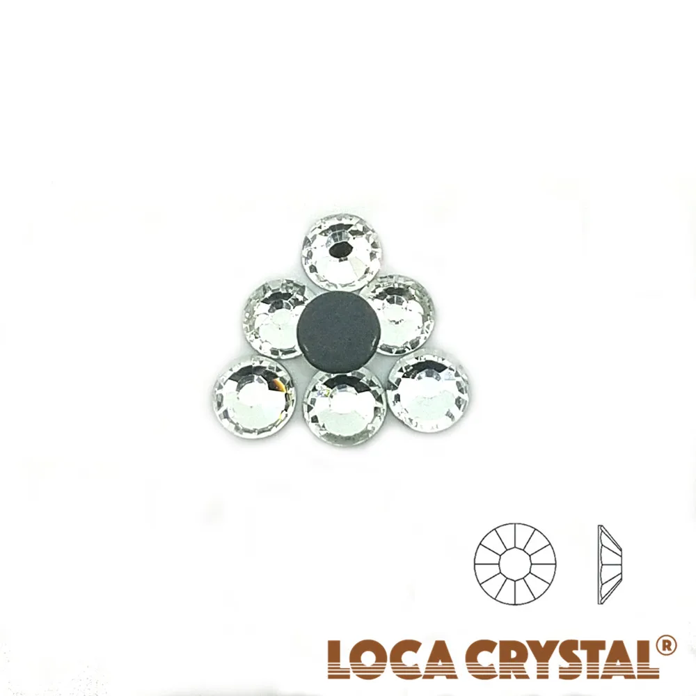 
LOCACRYSTAL Brand Clear Color Nail Art Decoration Cristal Stone Hot Fix Flatback Stone 