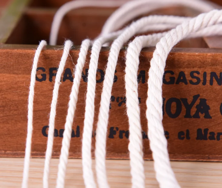 Wholesale natural 6mm twisted  macrame cotton cord 6mm  for DIY tapestry