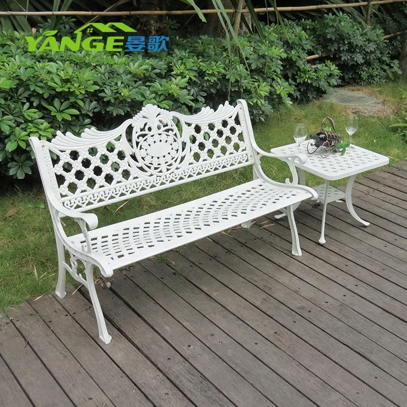 Cast aluminum garden bench seat patio benches  outdoor bench chair