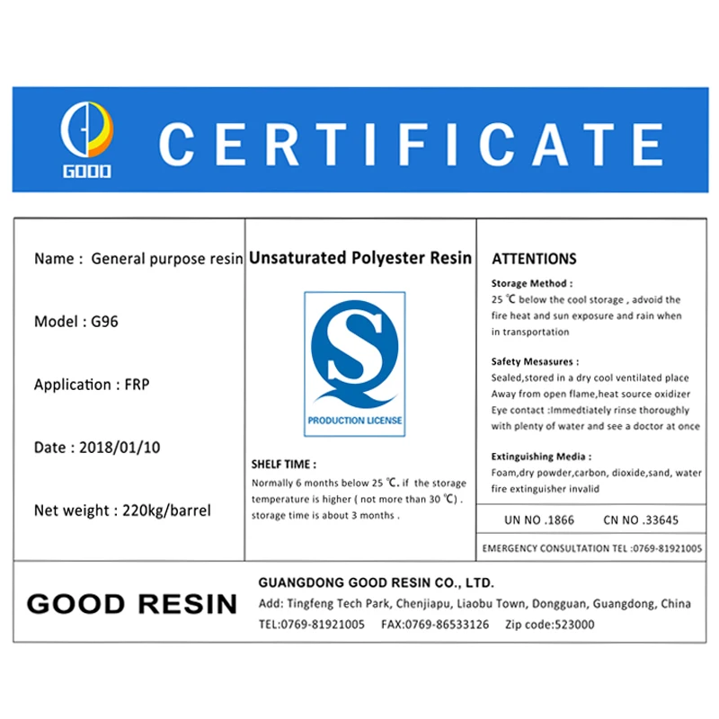 GP resin general purpose polyester resin for fiberglass tanks pipes boats auto parts molds FRP