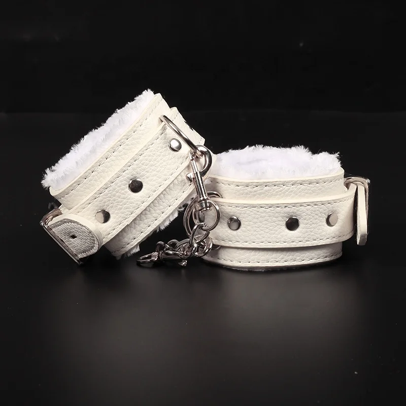 Factory Wholesale BDSM Sex Bondage Leather Plush Handcuffs Ankle Cuff Restraints Couple Sex Toys