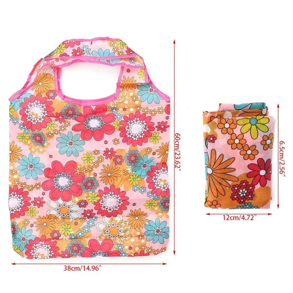 Large Capacity Cheap Reusable Foldable Shopping Tote Bag Pouch Eeo- Friendly Fold Up Shopping Bag With Clip