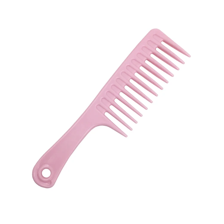Lovely Pink Color Large Plastic Hair Rake Wide Tooth Comb