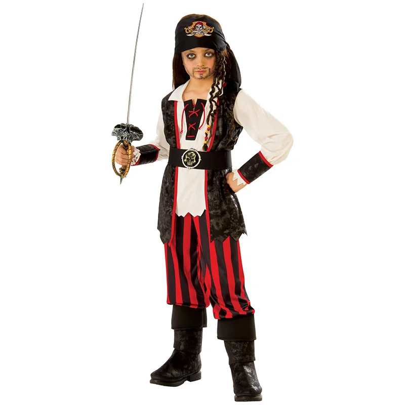 Manufacturer deluxe Halloween party Caribbean captain children kids fairy girl elite boy pirate costume